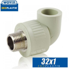 Угол с наружной резьбой Wavin D32x1"